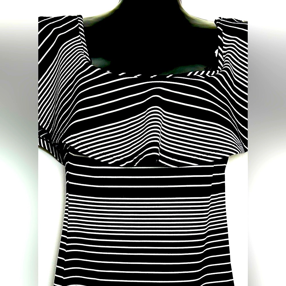 Couture Black and White Midi Dress NWOT - Picture 3 of 12